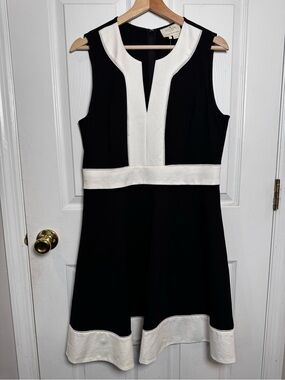Kate Spade Broome Street Colorblock Ponte Dress NWT Black White Size 12